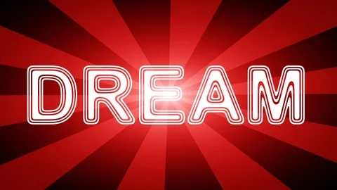 Dream icon in red abstract background with rays. Video stock 113678386