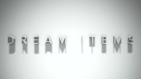 Dream items 3D title animation with shadows on a white background Stock Footage 297672116