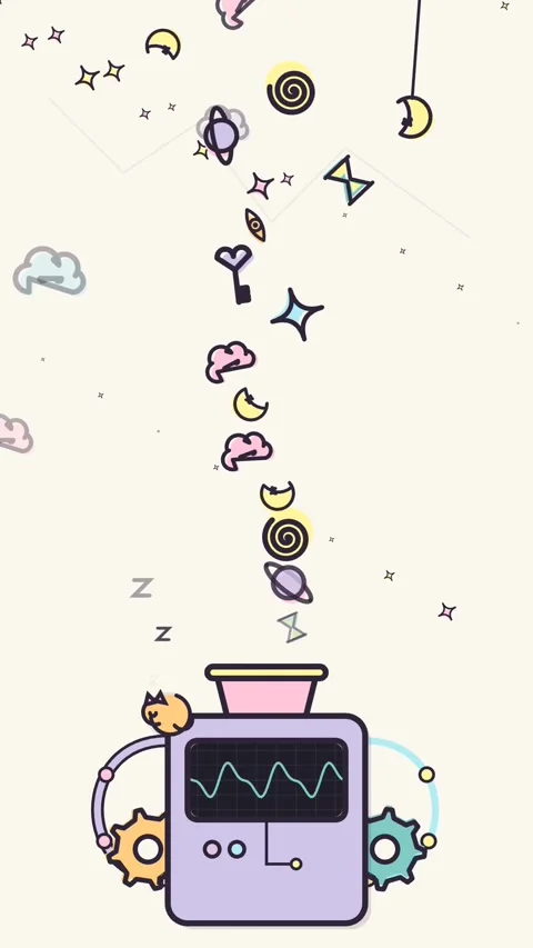 Dream Machine and Sleep Cycle Concept, Abstract Animation for Mental Health 스톡 동영상 341400128