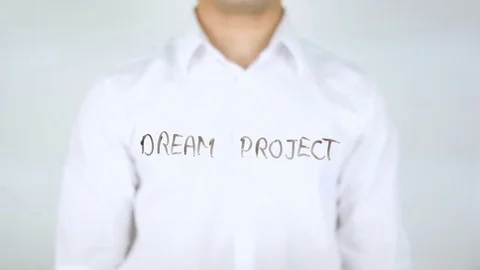 Dream Project, Man Writing on Glass Stock Footage