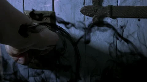 Dream Sequence Hand Opening Door Knob Stock Footage 134585229