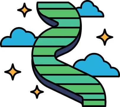 A Dream Stairs with a sky in the background Illustrazione stock
