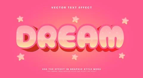 Dream Star Style 3d editable cute text effect 스톡 일러스트
