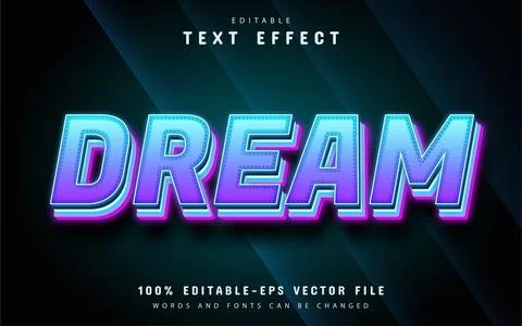 Dream text, editable text effect Stock Illustration
