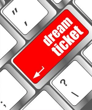 Dream ticket button on computer keyboard key Illustrazione stock