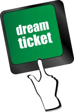 Dream ticket button on computer keyboard key Illustrazione stock