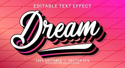 Dream vector text effect with modern style design Stock Illustration