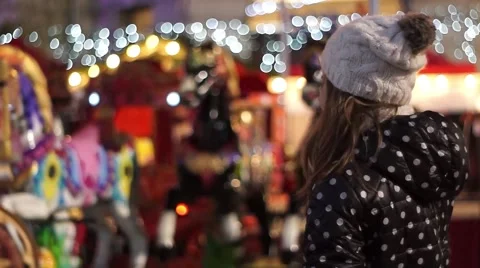 Dream winter carousel Stock Footage 44962445