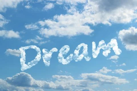 Dream word on cloud Illustrazione stock