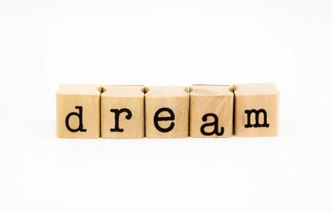 Dream wording isolate on white background Stock Photos