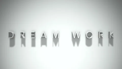 Dream work 3D title animation with shadows on a white background Stock Footage 297070181