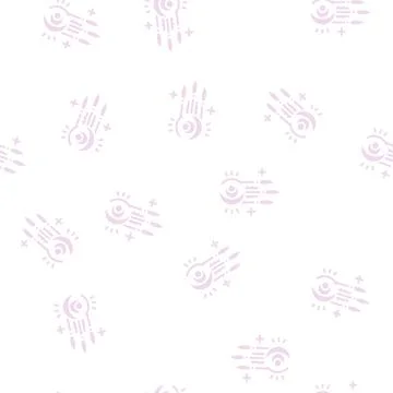 Dreamcatcher boho glyph seamless pattern Stock Illustration