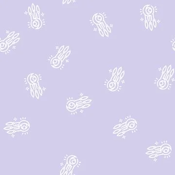 Dreamcatcher boho line seamless pattern Stock Illustration