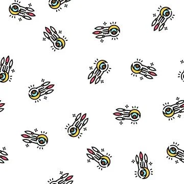 Dreamcatcher boho vector seamless pattern Illustrazione stock