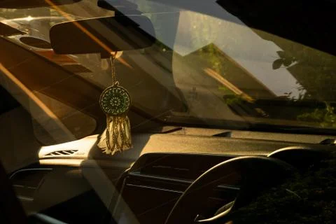 Dreamcatcher in the car. Stock Photos
