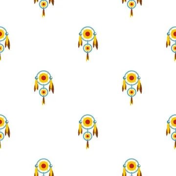 Dreamcatcher with colorful feathers pattern Illustrazione stock