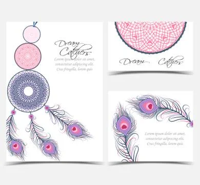 Dreamcatcher with feathers Stock Illustration