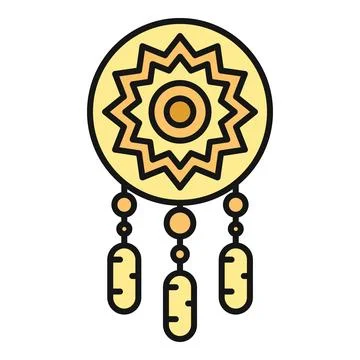 Dreamcatcher icon representing protection and good dreams Stock Illustration
