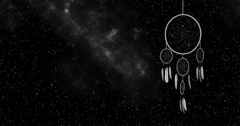 Dreamcatcher on a night sky background 3d illustration render Stock Footage 88998442