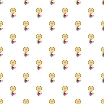 Dreamcatcher pattern background with tribal feathers イラスト素材