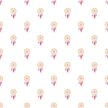 Dreamcatcher pattern forming a continuous background Illustrazione stock
