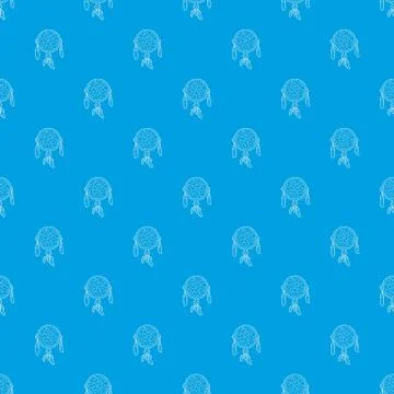 Dreamcatcher pattern vector seamless blue イラスト素材