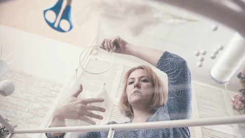 "Dreamcatcher" - a product of the thread, decor element, attribute, in the Stock-Footage 72968030