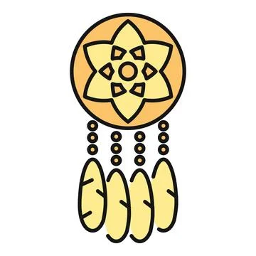 Dreamcatcher representing protection and filtering bad dreams Stock Illustration