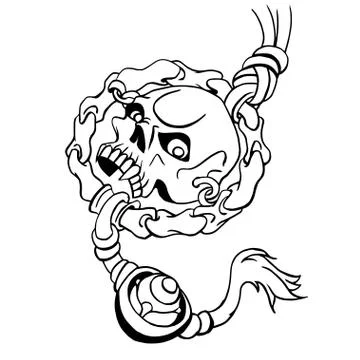 Dreamcatcher scull hand drawing vector Stock Illustration