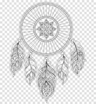 Dreamcatcher on transparent background. Stock Illustration