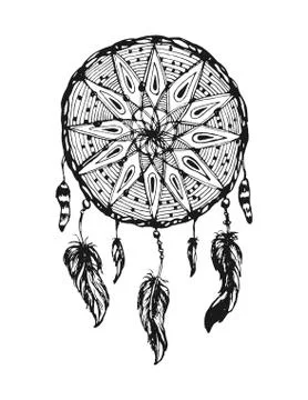 Dreamcatcher, vector illustration Stock Illustration