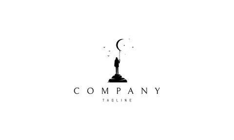 Dreamer abstract black vector logo design image Stock Illustration