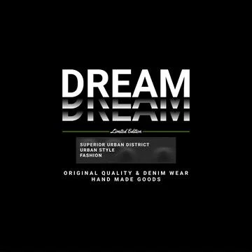 Dreamer writing design, suitable for screen printing t-shirts, clothes, jacke Illustrazione stock