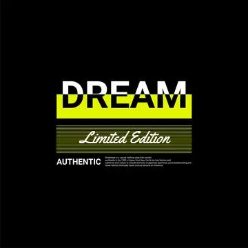 Dreamer writing design, suitable for screen printing t-shirts, clothes, jacke Stock Illustration