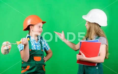 Dreaming about new playroom. Home improvement activities. Future profession Stock Photos