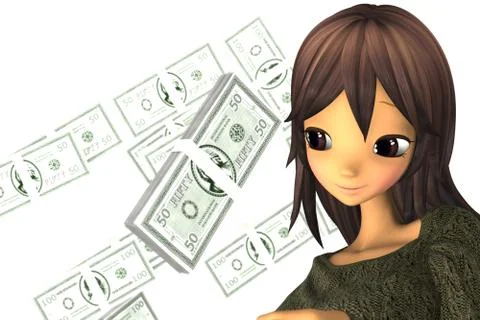 Dreaming of being rich Stock Illustration