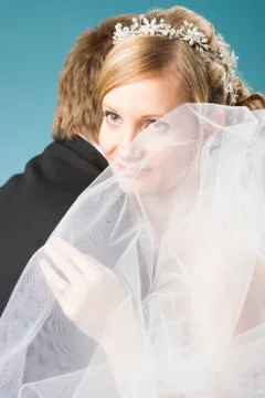 Dreaming bride Stockfoto's