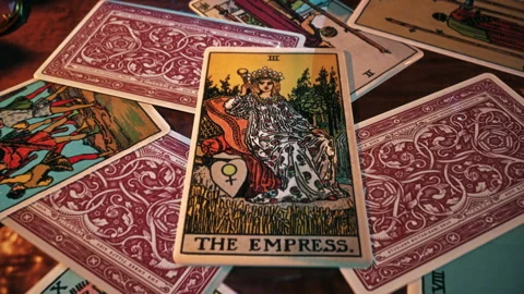 Dreaming Of Divination Spell With Regal The Empress Card Meaning Beauty Stock Footage 208407933