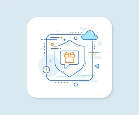 Dreaming of Gift line icon. Present box sign. Vector Ilustración de archivo