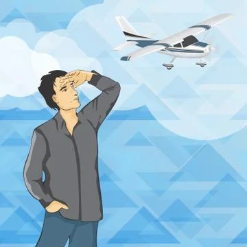 Dreaming man Stock Illustration