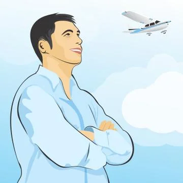 Dreaming man Stock Illustration