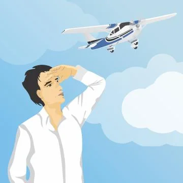 Dreaming man Stock Illustration