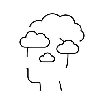 Dreaming philosophy line icon vector illustration Stock Illustration