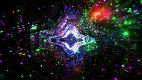Dreaming space particles space ship 3d illustration concert visual vj loop Stock Footage 144664994