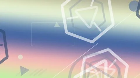 Dreamlike abstract interface network floats over a pastel gradient, with gl.. 库存插图