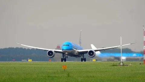 Dreamliner 787 KLM take off Stock Footage 104884743