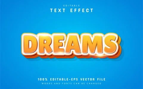 Dreams 3d text effect Stock Illustration