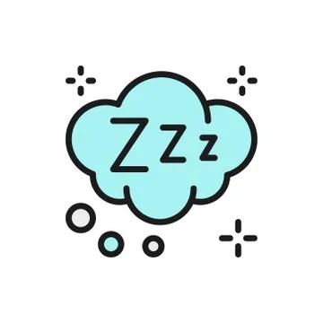 Dreams cloud flat color icon. Isolated on white background Stock Illustration