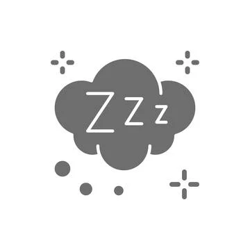 Dreams cloud grey icon. Isolated on white background Stock Illustration