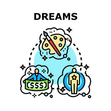 Dreams concept of creative financial and personal aspirations Stock Illustration